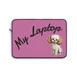 Cute Dog Laptop Sleeve, Pet Lover Gift, Personalized Laptop Case, Pink Sleeve for Students, Funny Laptop Accessory