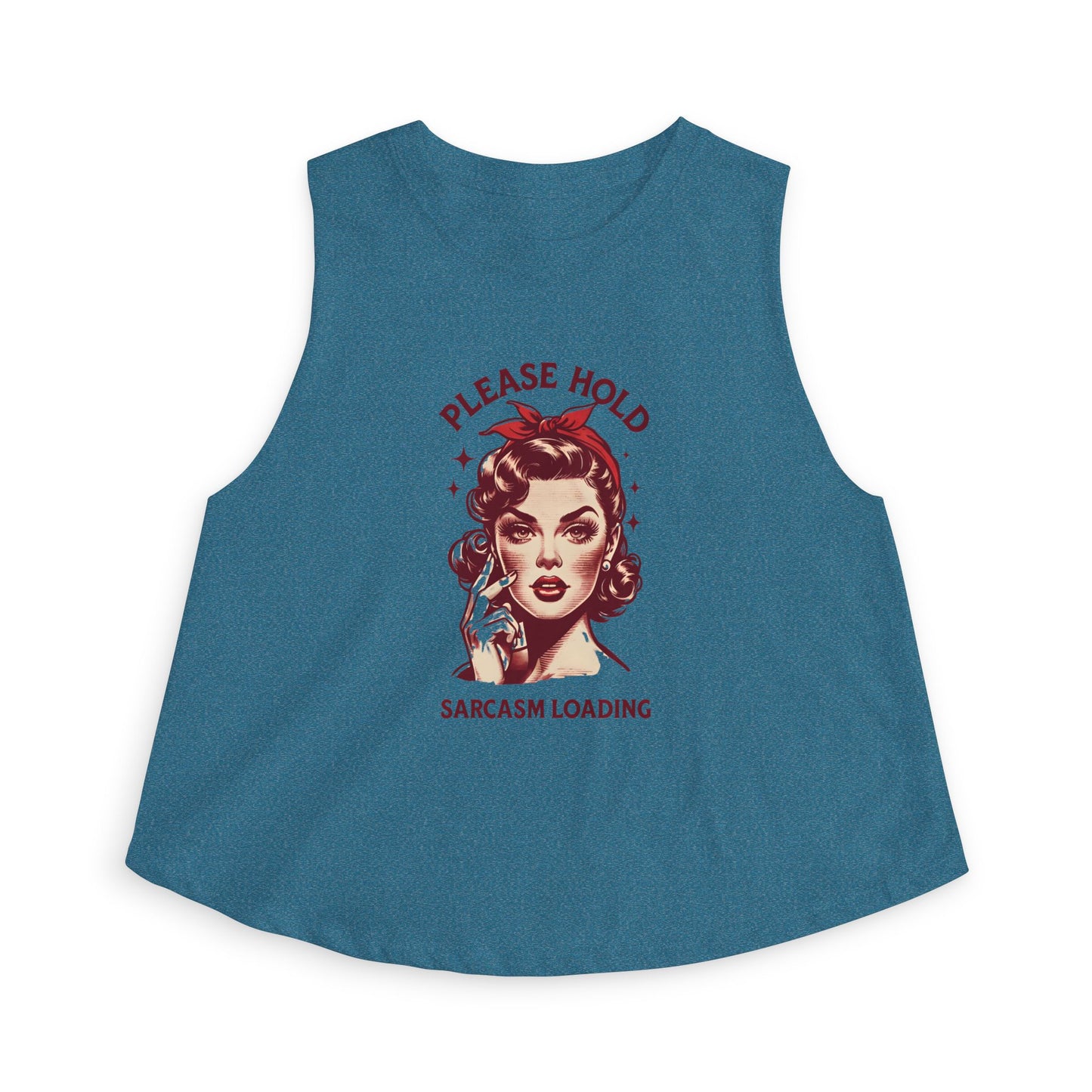 Women's Crop Top — 'Please Hold, Sarcasm Loading' Retro Pin-Up Tank