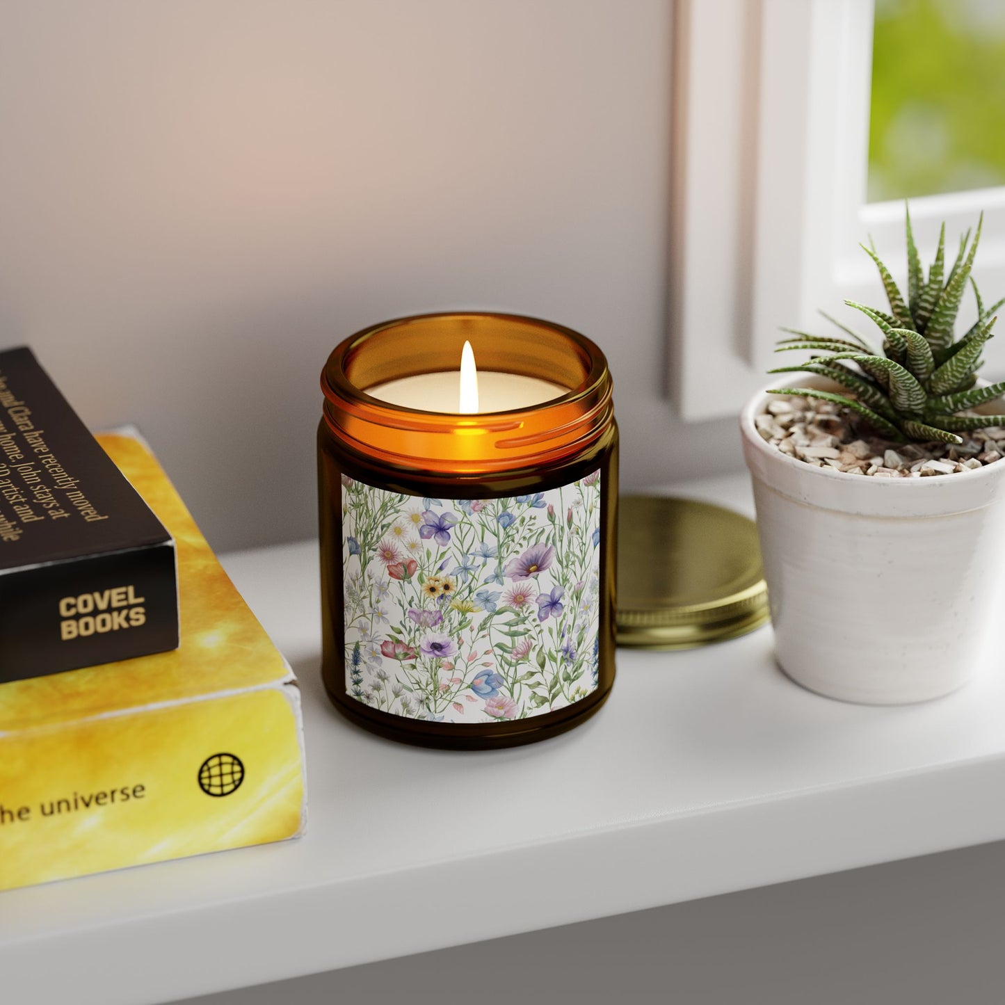 Scented Candles, Coconut Apricot Wax (4oz, 9oz) - Wildflowers