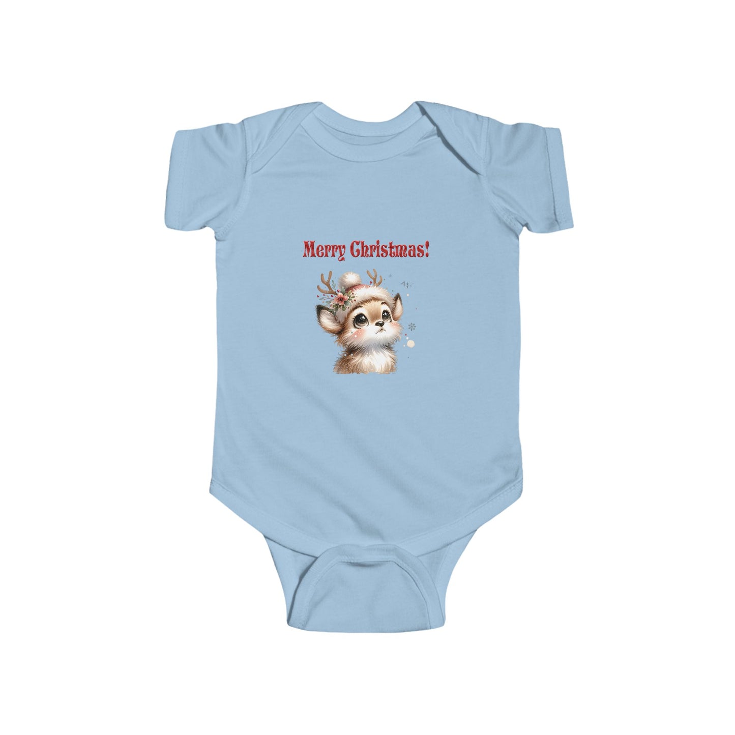 Infant Bodysuit — Cute Reindeer "Merry Christmas!" Baby Onesie