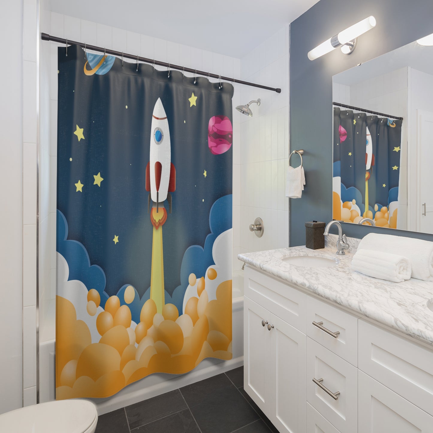 Rocket Adventure Shower Curtain