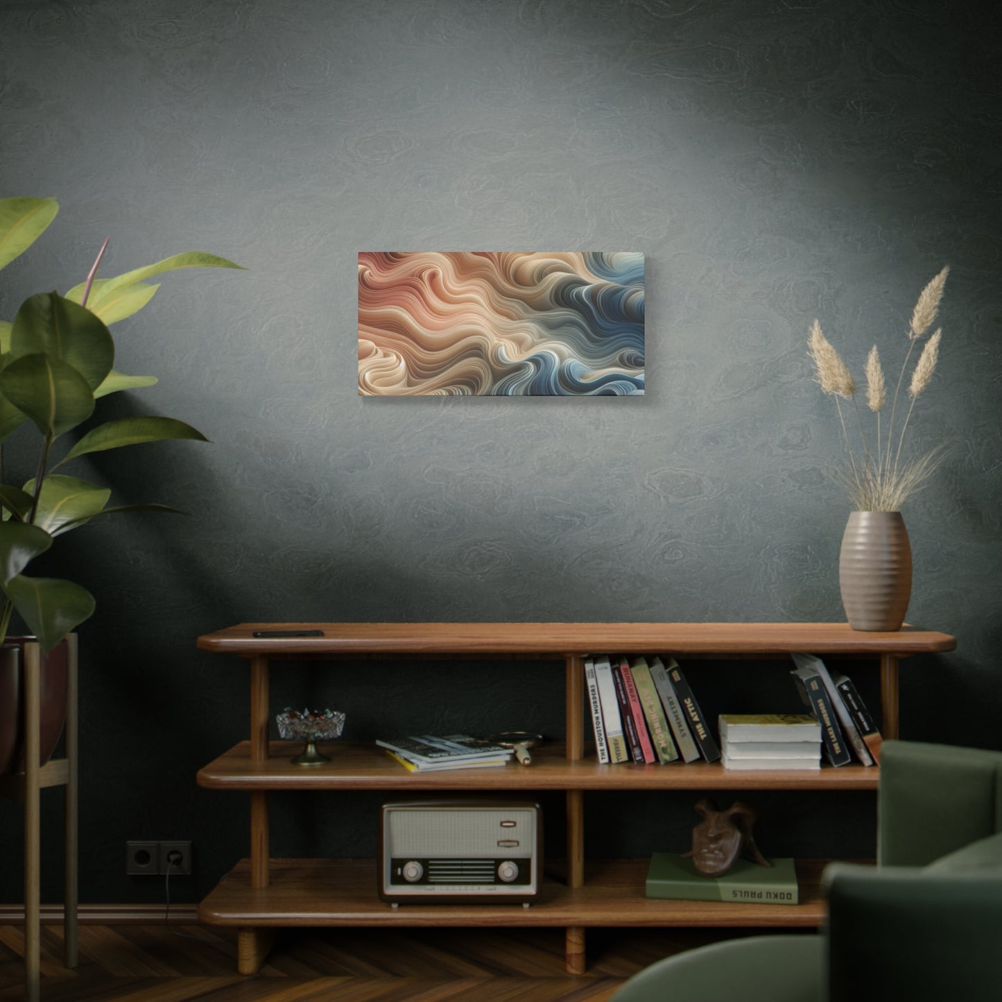 Abstract Swirl Matte Canvas Wall Art — Fluid Earth Tones, Stretched 1.25"