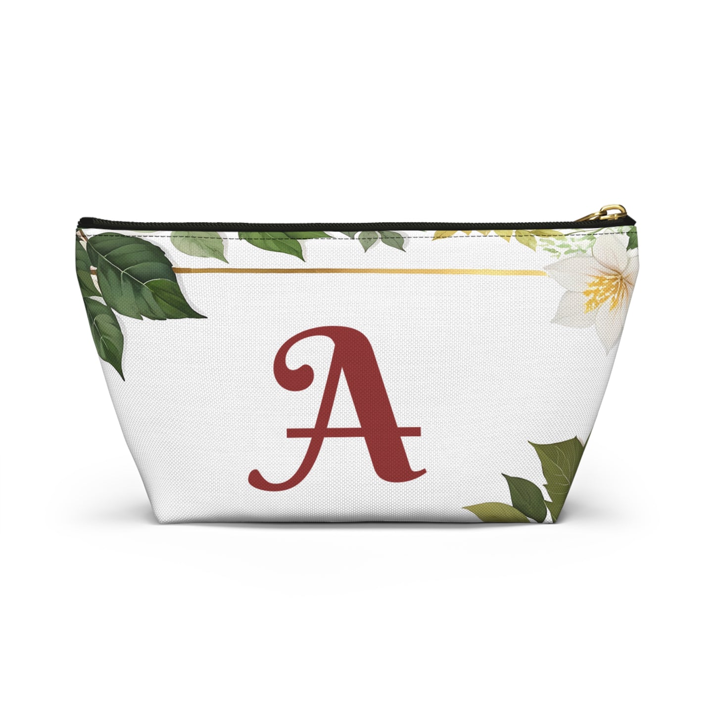 Personalized Floral Accessory Pouch, Makeup Bag, Gift for Her, Initial Pouch, Travel Organizer, Custom Cosmetic Bag