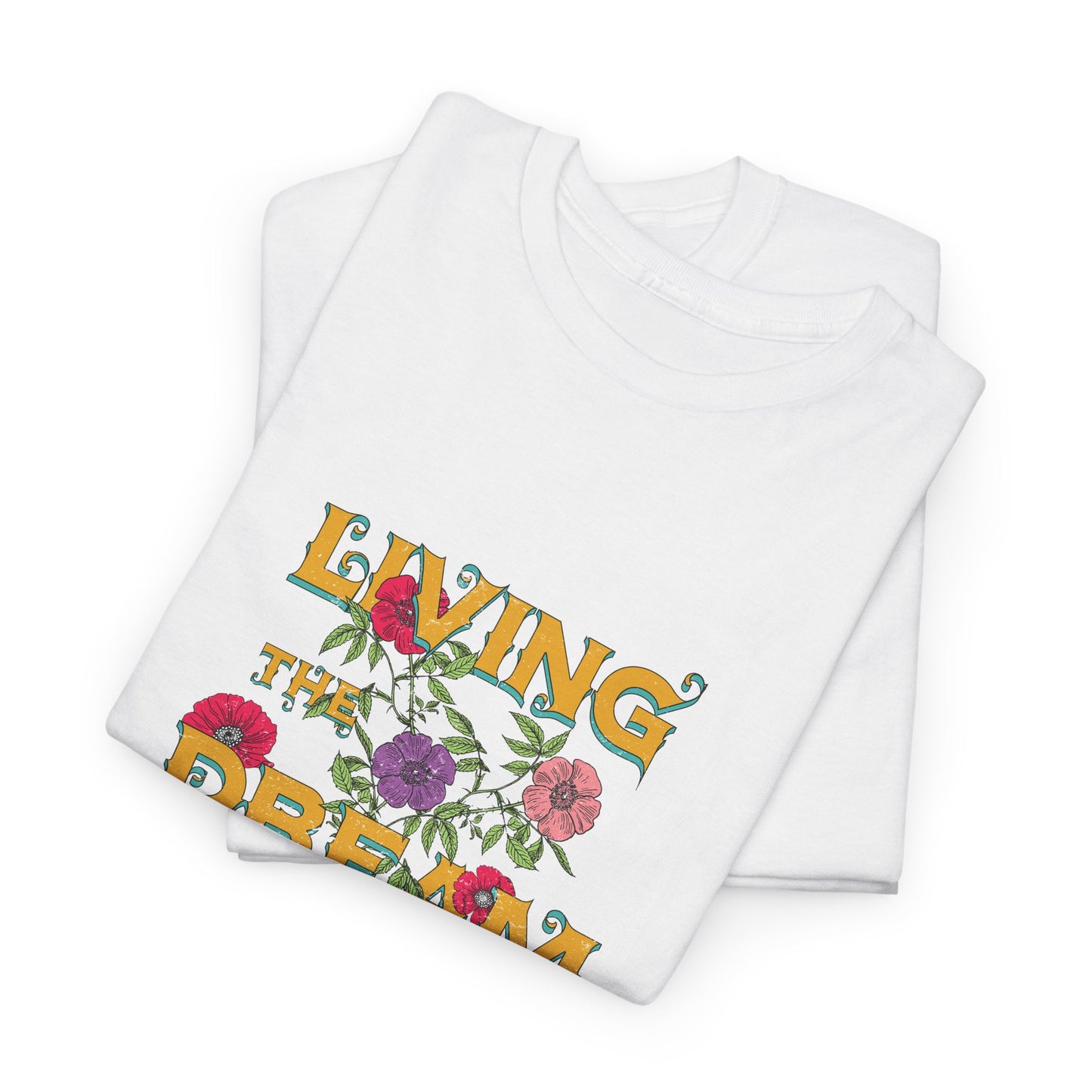 Living the Dream Floral Tee, Unisex Cotton T-Shirt, Inspirational Gift, Casual Everyday Wear, Flower Graphic Shirt, Summer Wardrobe [...]
