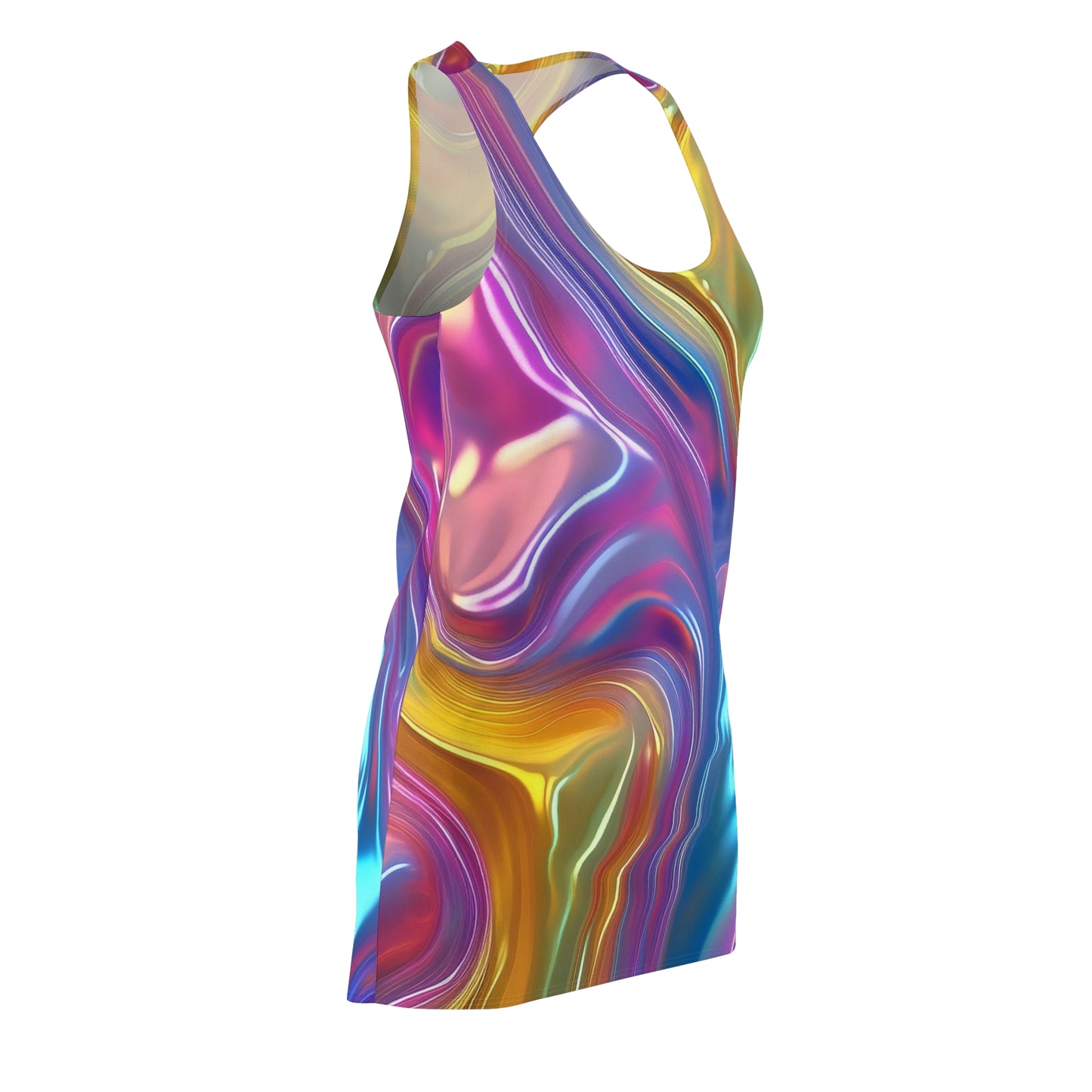 Colorful Swirl Racerback Dress, Summer Fashion, Party Outfit, Beach Wear, Festival Dress, Gift for Her