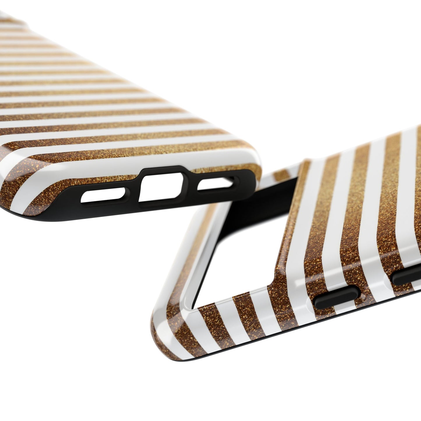 Glamorous Gold Striped Phone Case | Tough Cases, Stylish Phone Cover, Chic Accessories, Gift for Her, Fashionable Tech