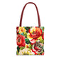 Floral Print Tote Bag - Colorful Reusable Shopping Bag Picnic Essential