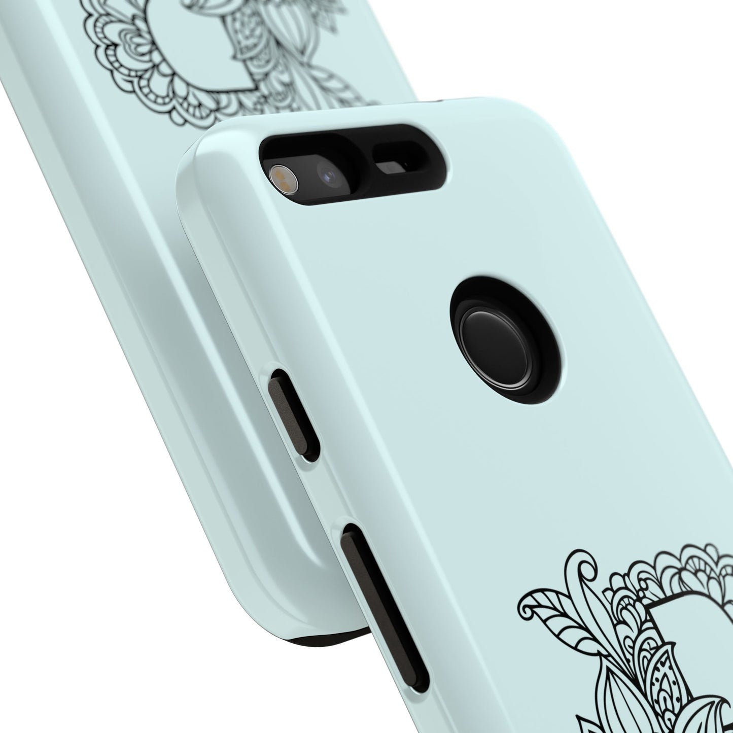Personalized Tough Phone Case- Letter B, Floral Monogram Cell Phone Cover, Custom Protective Case, Unique Gift, Birthday, Graduation