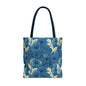 Floral Blue Peony Tote