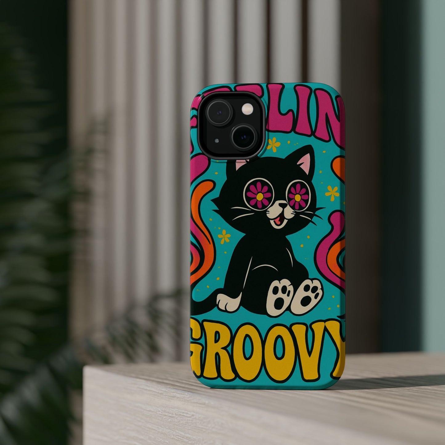 Groovy Cat Magnetic Impact-Resistant Phone Case