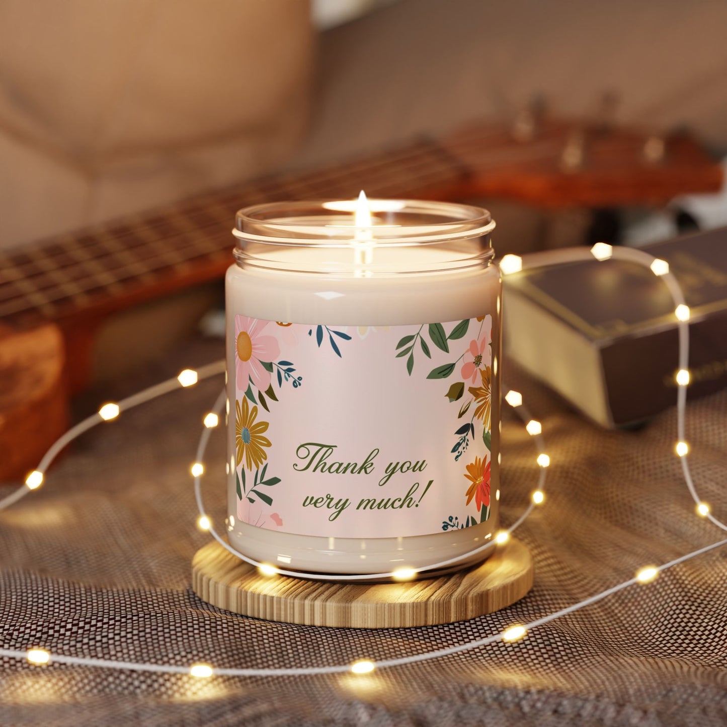 Thank You Very Much Floral Scented Soy Candle — 9oz Gift Candle for Appreciation