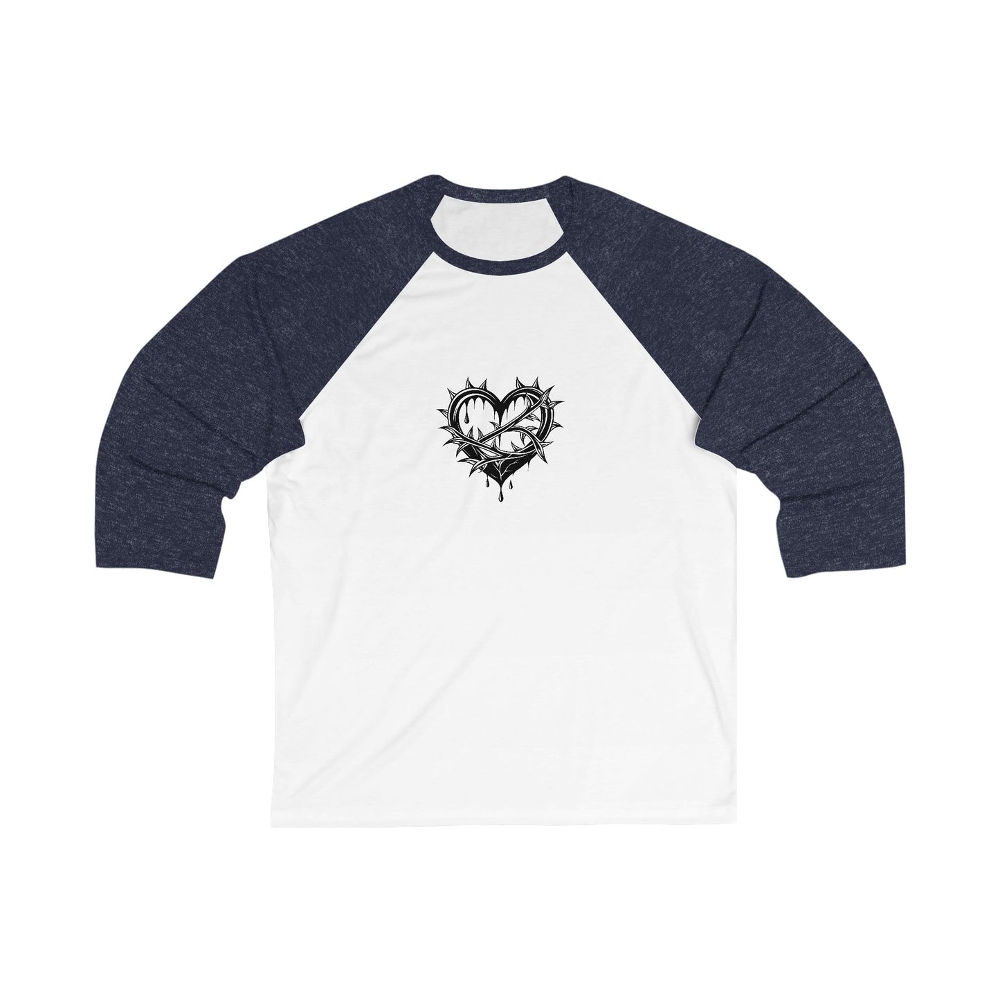 Heart Crown 3/4 Sleeve Baseball Tee, Unisex Casual Shirt, Gift for Him/Her, Trendy Sports Top, Cute Couple T-Shirt
