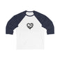 Heart Crown 3/4 Sleeve Baseball Tee, Unisex Casual Shirt, Gift for Him/Her, Trendy Sports Top, Cute Couple T-Shirt