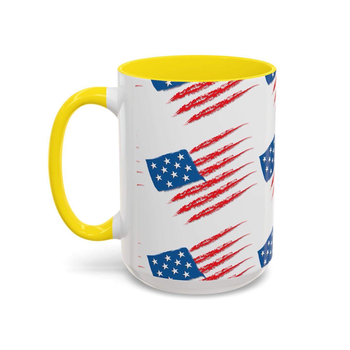 Patriotic Accent Coffee Mug | USA Flag Design, Perfect Gift for Veterans & Independence Day, Coffee Lover's Merchandise, Red White [...]