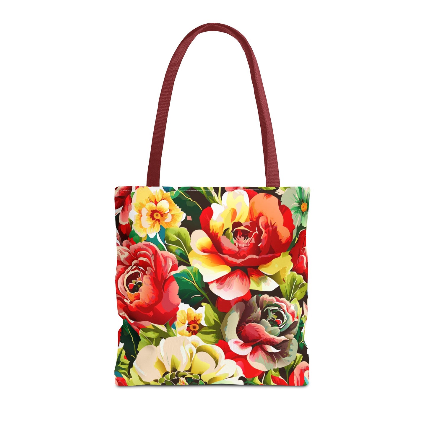 Floral Print Tote Bag - Colorful Reusable Shopping Bag Picnic Essential