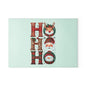 Festive Glass Cutting Board with 'HO HO HO' Design, Holiday Gift, Kitchen Decor, Seasonal Cooking, Christmas Party