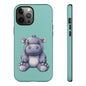 Cute Hippo Phone Case, Tough Phone Cover, Fun Animal Case, Gift for Kids, Cute Decor, Birthday Present