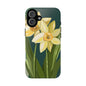Floral Phone Case - Yellow Daffodil Design, Tough Phone Cover, Spring Decor, Floral Gift, Nature-Inspired Accessories