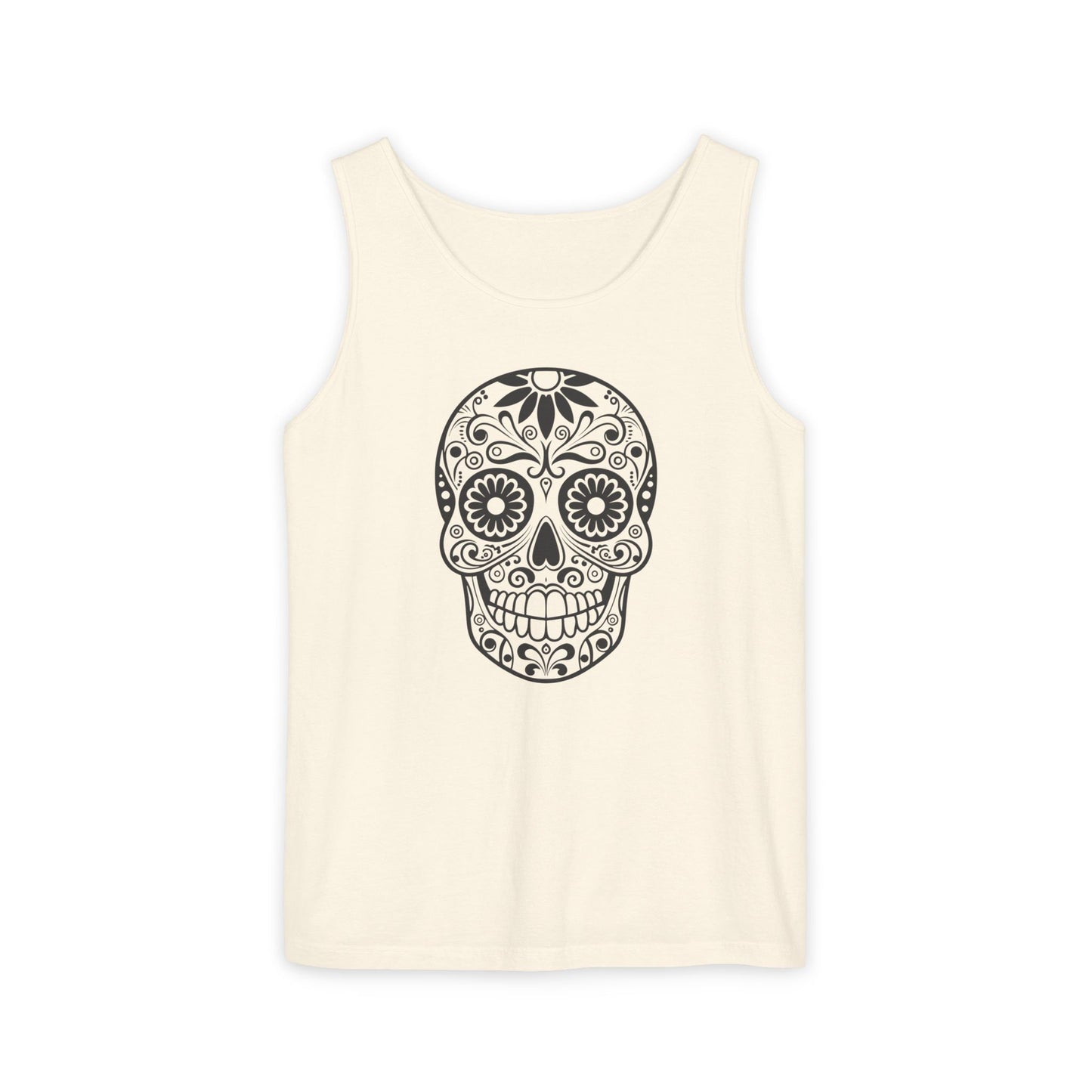 Skull Design Tank Top - Unisex, Cotton Muscle Tee for Festivals