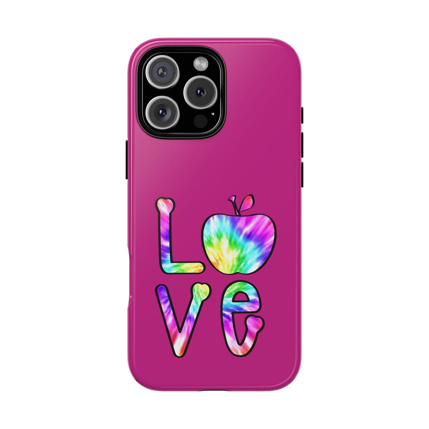Colorful Love Phone Case, Tough Cases for iPhone, Cute Phone Accessory, Gift for Her, Summer Vibe Phone Cover