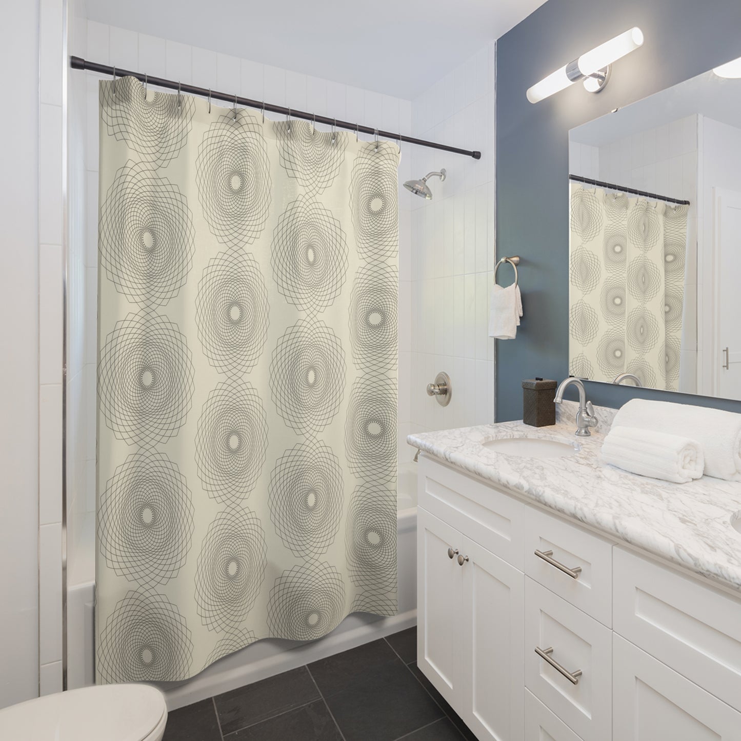 Abstract Geometric Shower Curtain, Modern Bathroom Decor, Stylish Bathroom Accessory, Unique Gift for Home, Minimalist Design