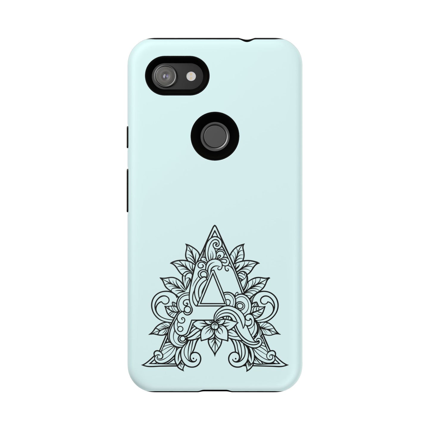 Personalized Tough Phone Case, Floral Monogram Cell Phone Cover, Custom Protective Case, Unique Gift, Birthday, Graduation