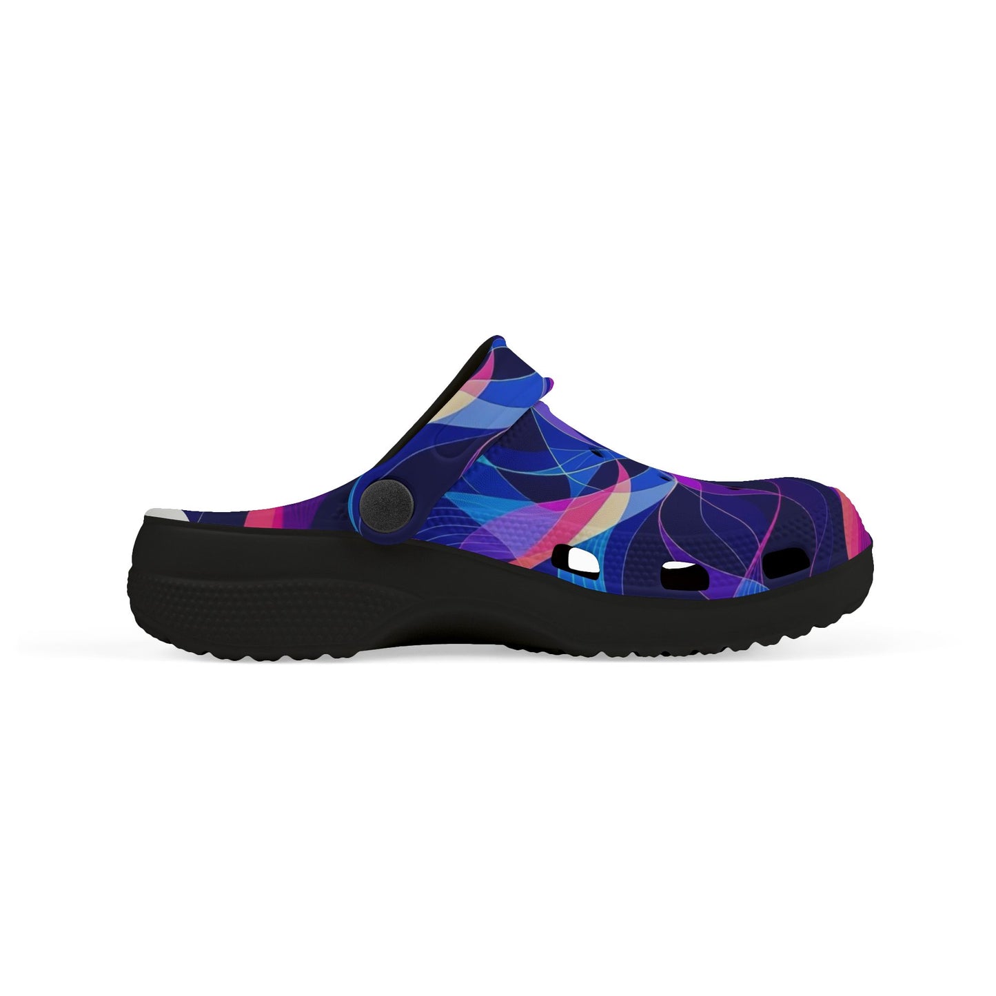 Kids Swirl Pattern EVA Foam Clogs — Colorful Neon Pinwheel Slip-Ons