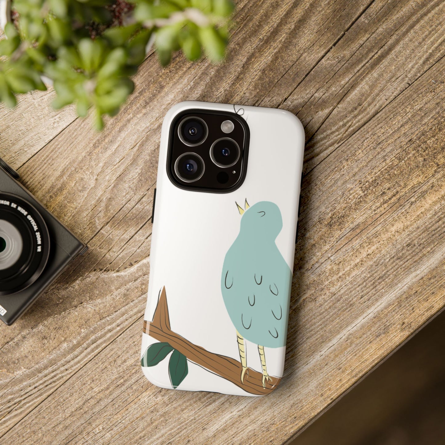 Birdsong Phone Case — Cute Blue Bird on Branch Protective Case