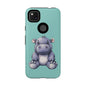 Cute Hippo Phone Case, Tough Phone Cover, Fun Animal Case, Gift for Kids, Cute Decor, Birthday Present