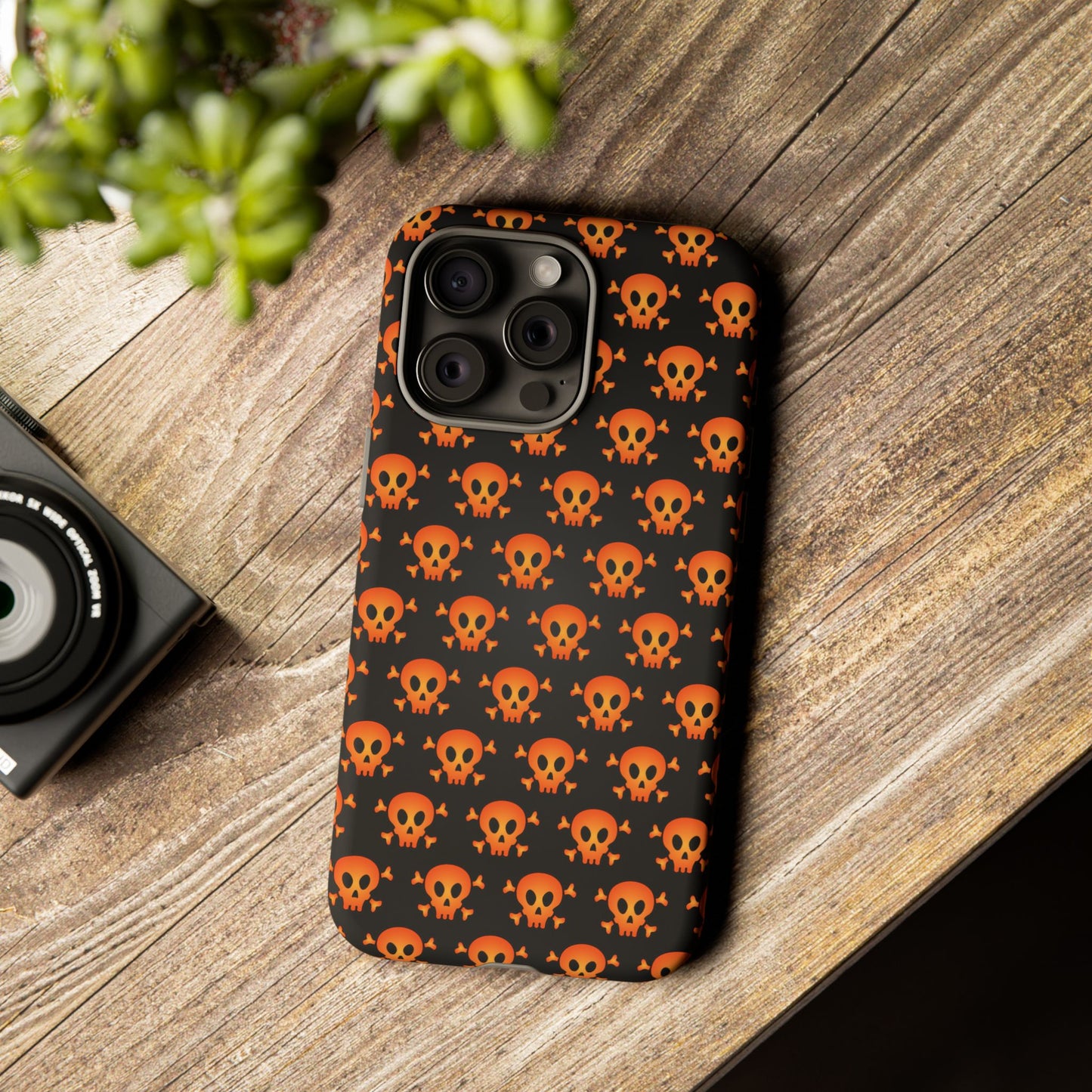 Halloween Skull Phone Case, Spooky Mobile Cover, Trick or Treat Accessory, Goth Gift, Skull Pattern Design