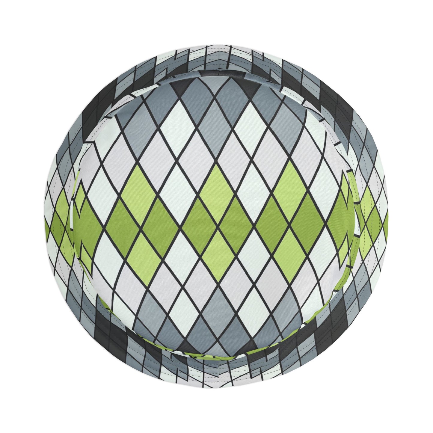 Argyle Geo Bucket Hat — Green & Gray Patterned Summer Sun Hat