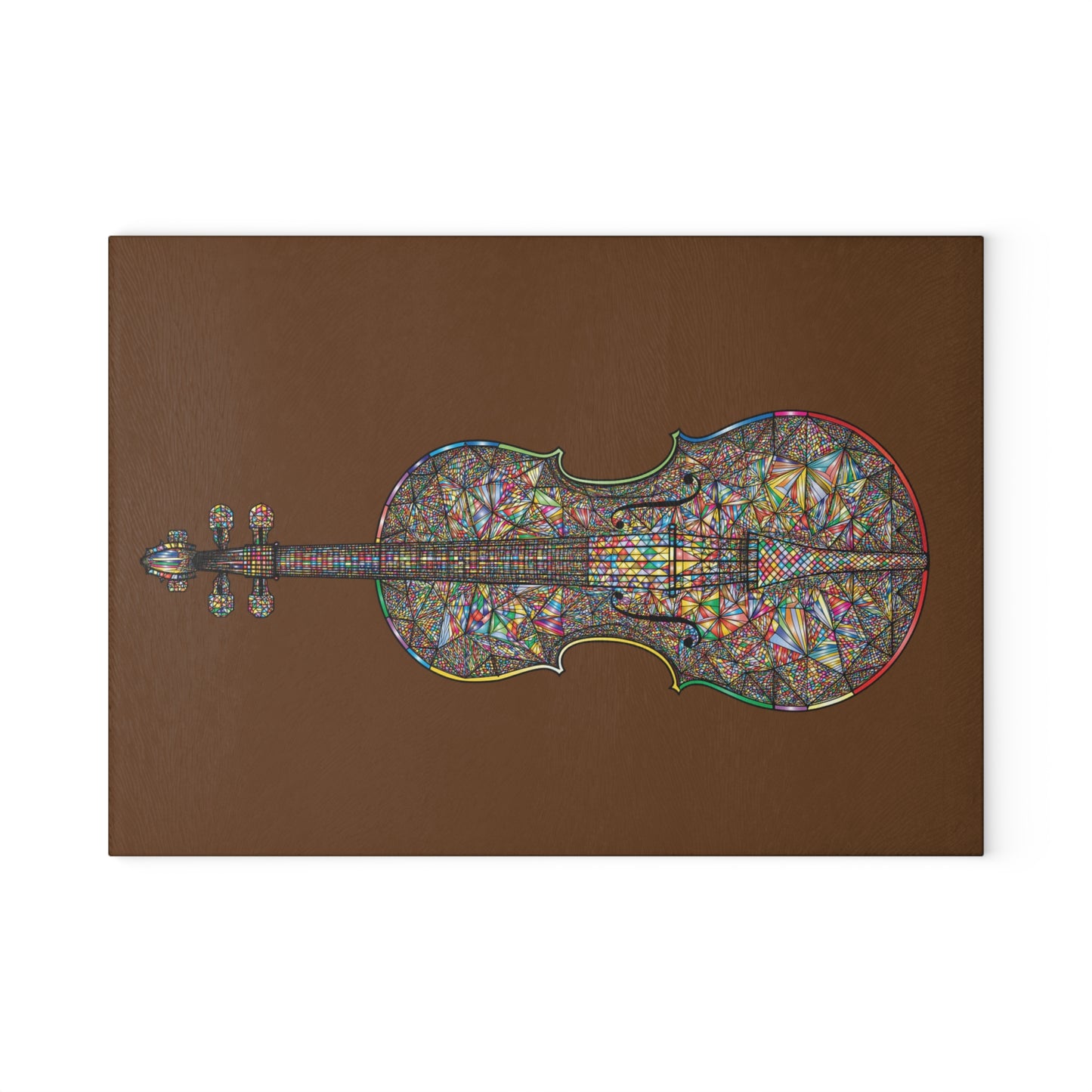 Stained Glass Violin Cutting Board, Artistic Kitchen Decor, Music Lover Gift, Culinary Art, Wedding Gift