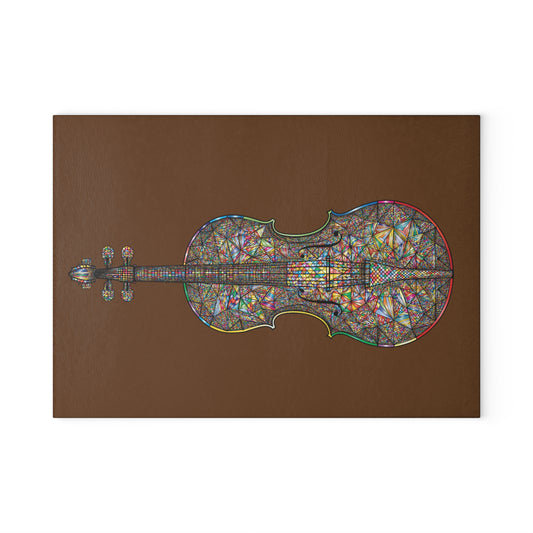 Stained Glass Violin Cutting Board, Artistic Kitchen Decor, Music Lover Gift, Culinary Art, Wedding Gift
