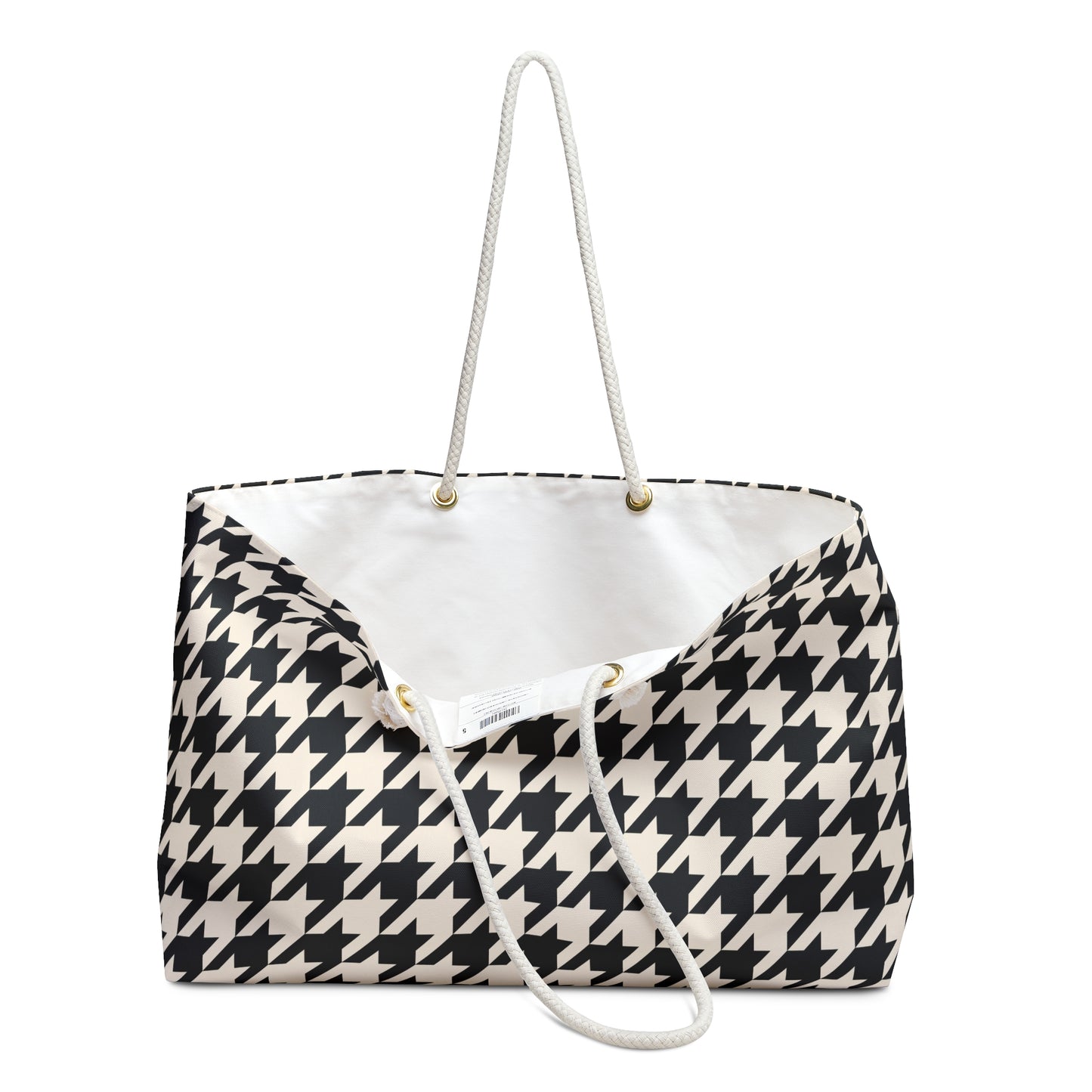 Chic Houndstooth Weekender Bag - Stylish Travel Tote for Weekend Getaways, Beach Trips, Gym, Shopping, Gifts