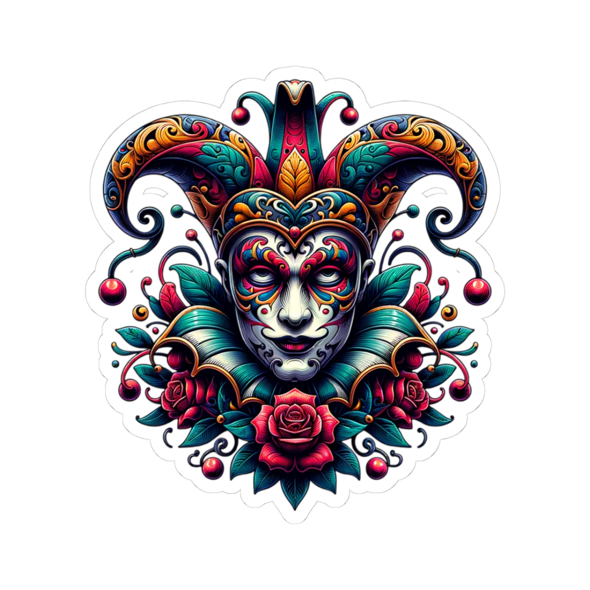 Colorful Joker Mask Kiss-Cut Stickers