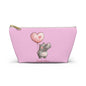 Cute Hippo Good Vibes Accessory Pouch, Makeup Bag, Travel Organizer, Gift for Animal Lovers, Cute Pink Storage Bag