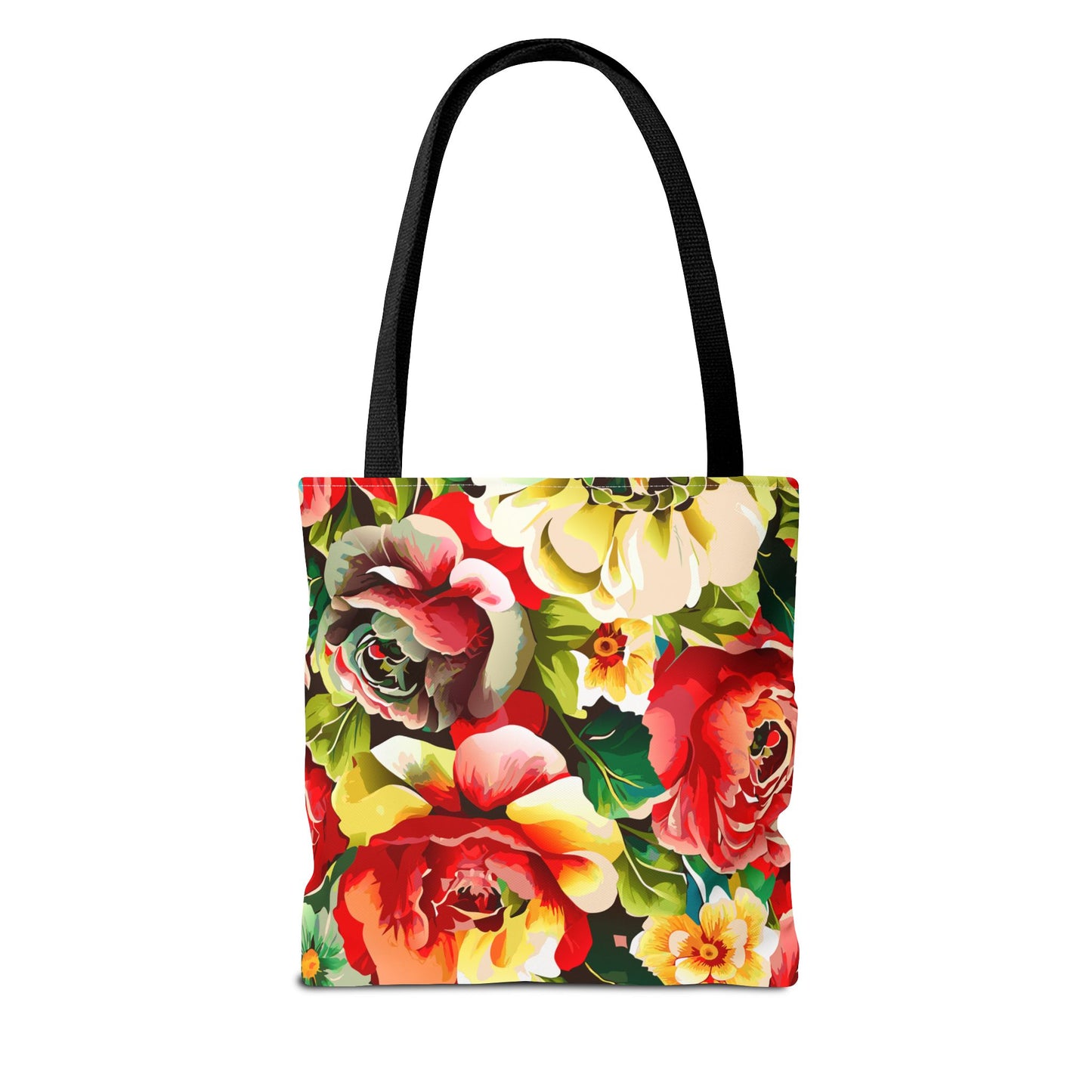 Floral Print Tote Bag - Colorful Reusable Shopping Bag Picnic Essential