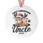 Personalized Holiday Ornaments, First Christmas as Uncle 2025, Metal Tree Decorations, Keepsake Gifts, Family Celebrations, Customized Gifts