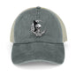 Cotton Trucker Hat for Casual Style - Skull and Roses
