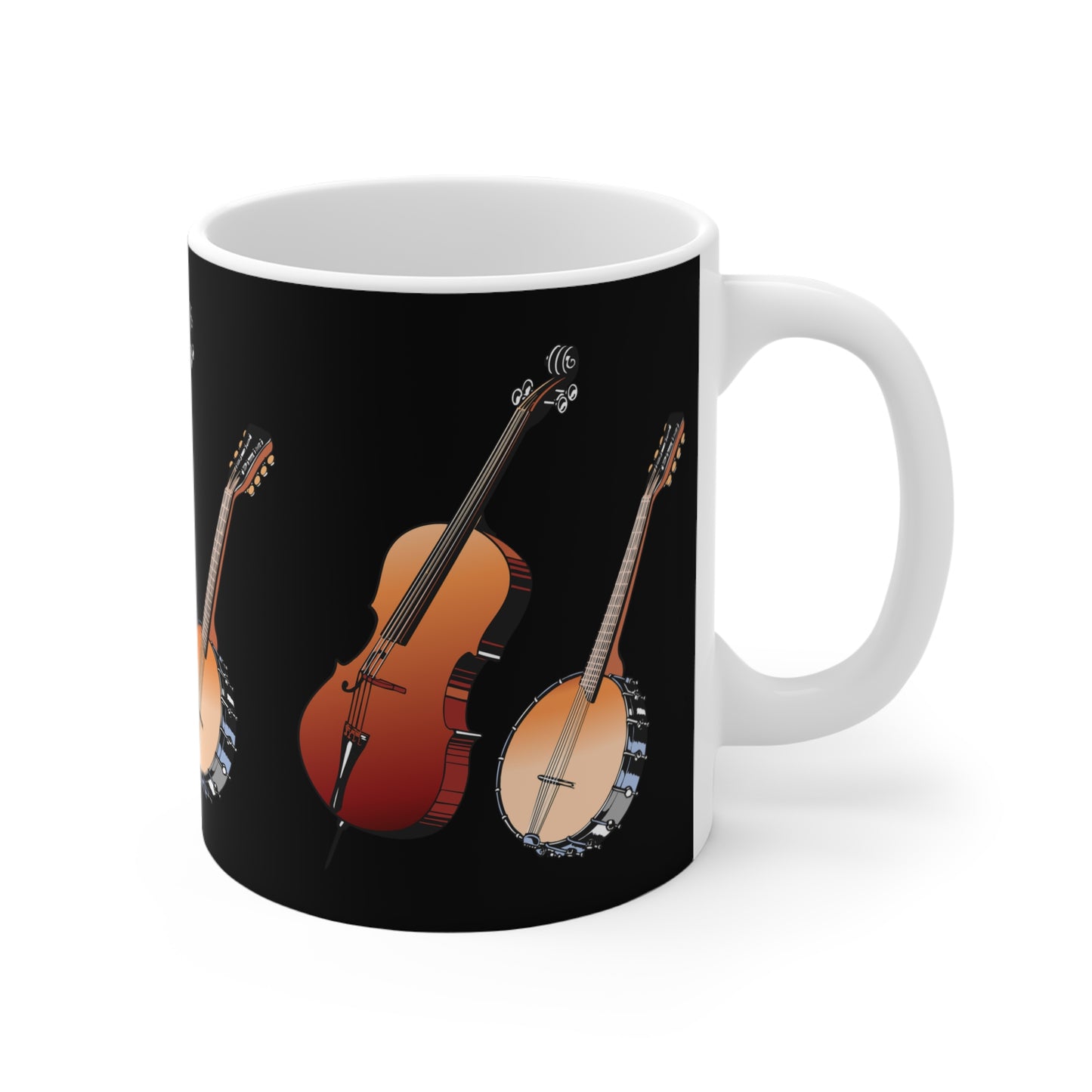 Musical Instrument Mug, Perfect Gift for Musicians, Coffee Lover's Companion, Unique Banjo Design, Music Themed Drinkware