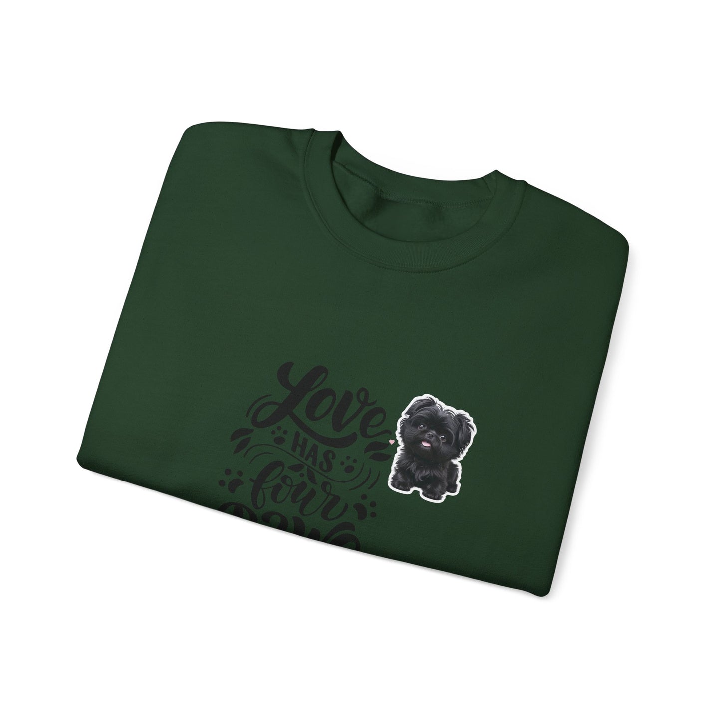 Crewneck Sweatshirt - "Love Has Four Paws" Dog Lover Graphic