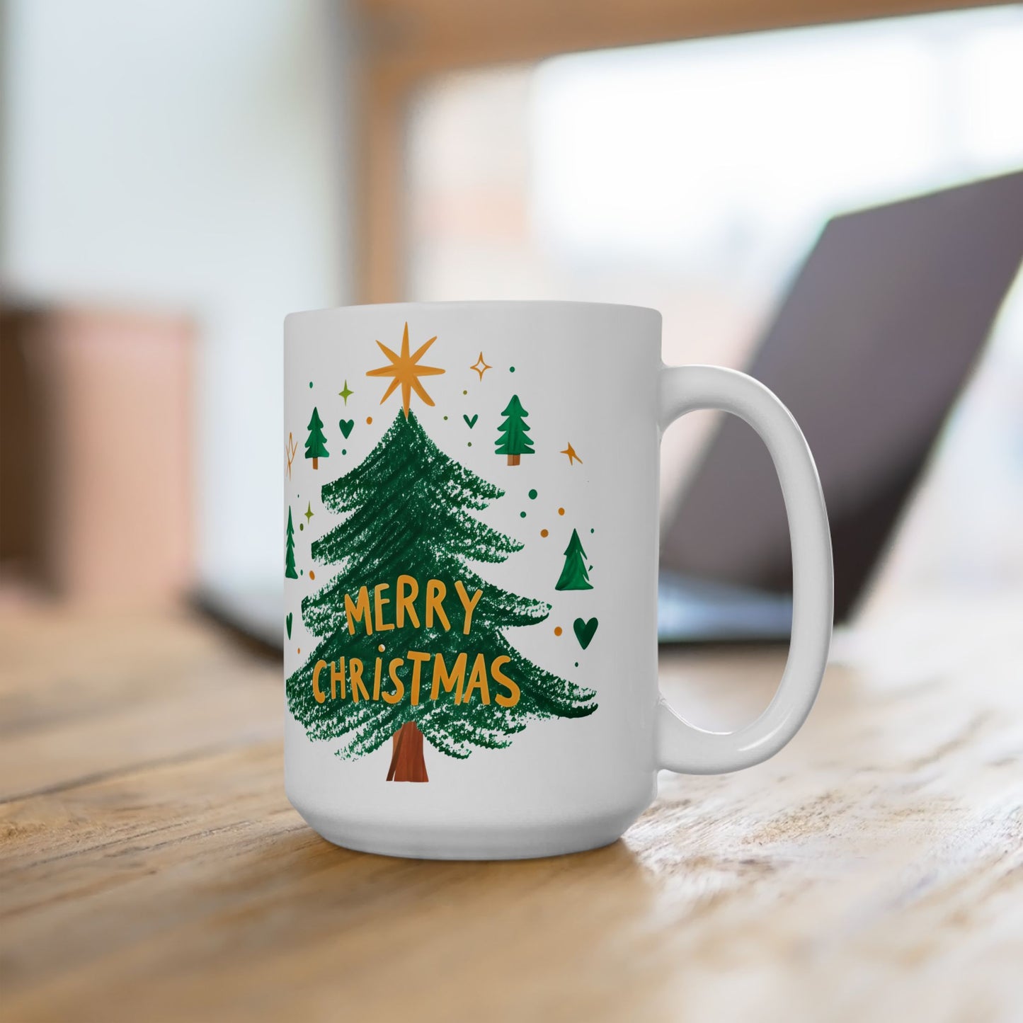Festive Christmas Ceramic Mug | Holiday Coffee Cup, Hand-painted Design, Gift for Him, Her, Family, Friends, Winter Wonderland