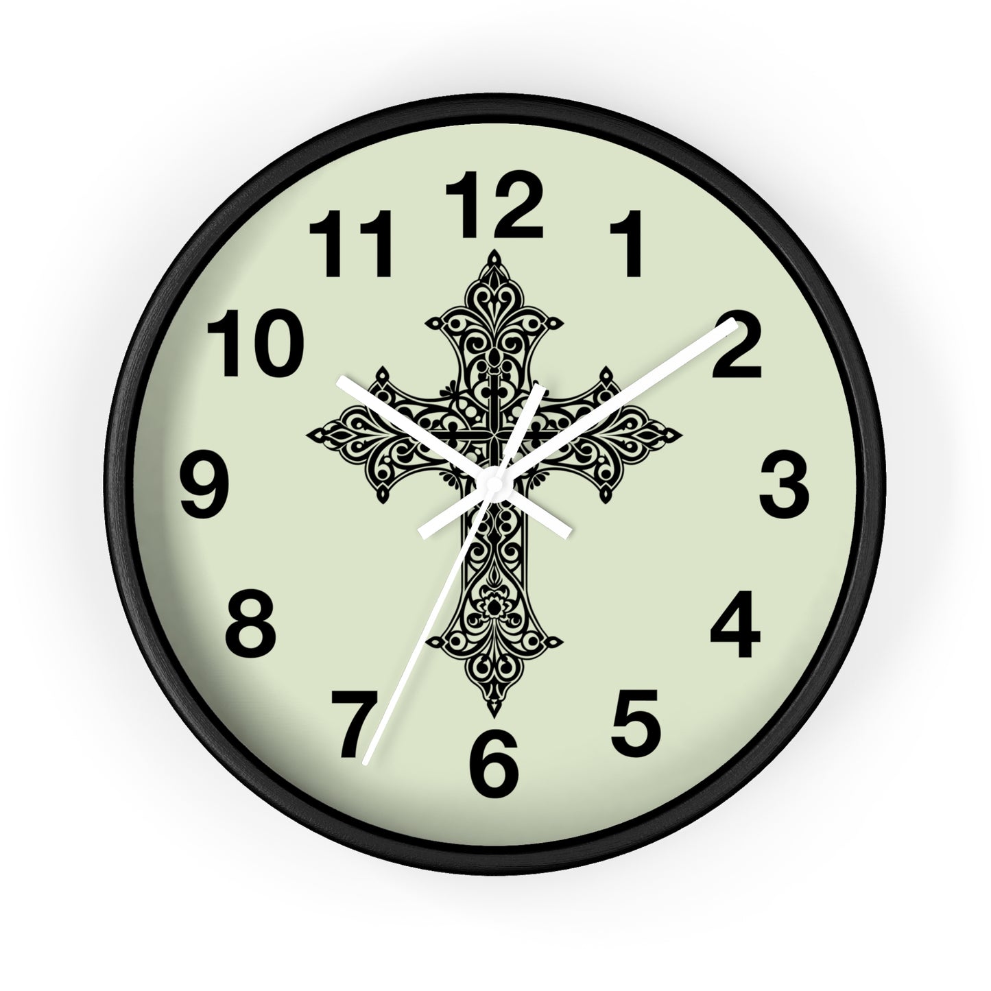 Elegant Cross Wall Clock | Faith-Inspired Home Decor, Unique Gift for Christians, Living Room Accent, Religious Wall Art