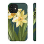 Floral Phone Case - Yellow Daffodil Design, Tough Phone Cover, Spring Decor, Floral Gift, Nature-Inspired Accessories