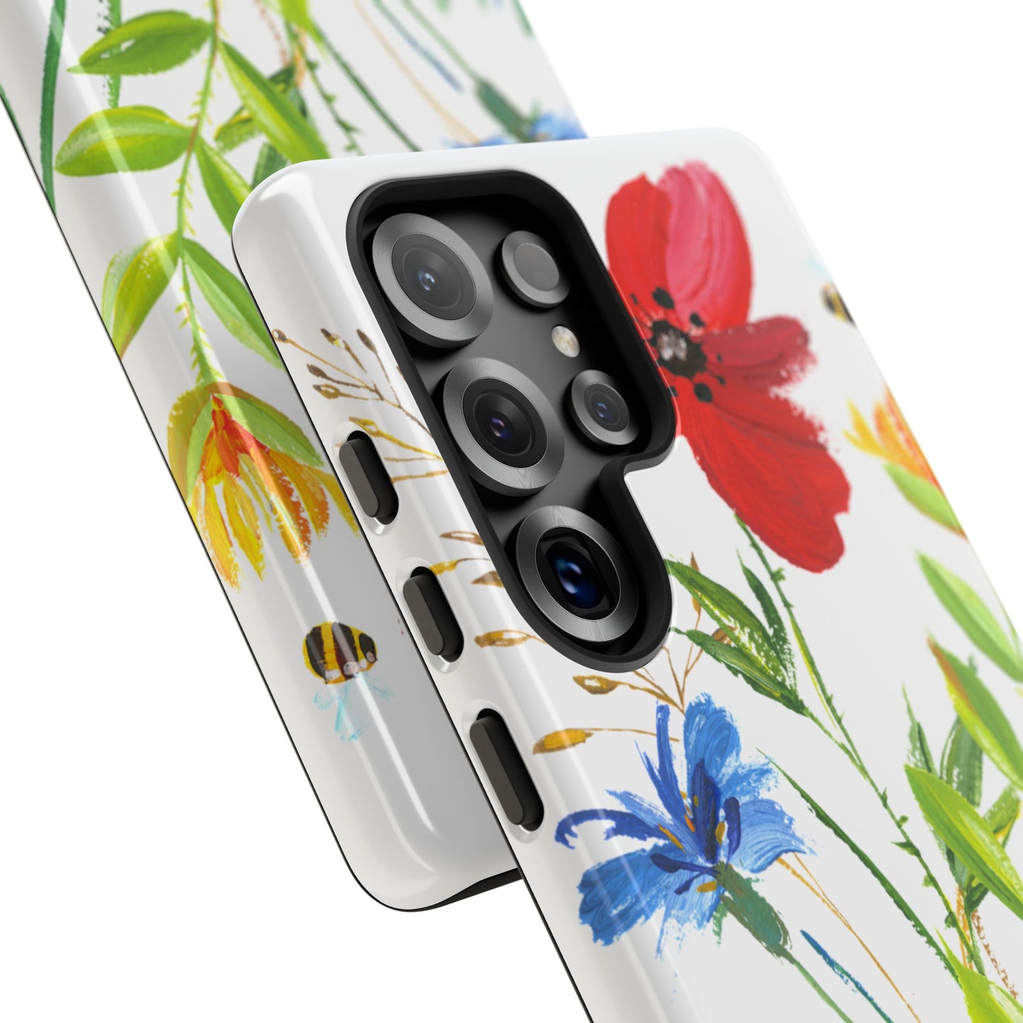 Floral Watercolor Tough Phone Case — Wildflower Bouquet Protective Cover