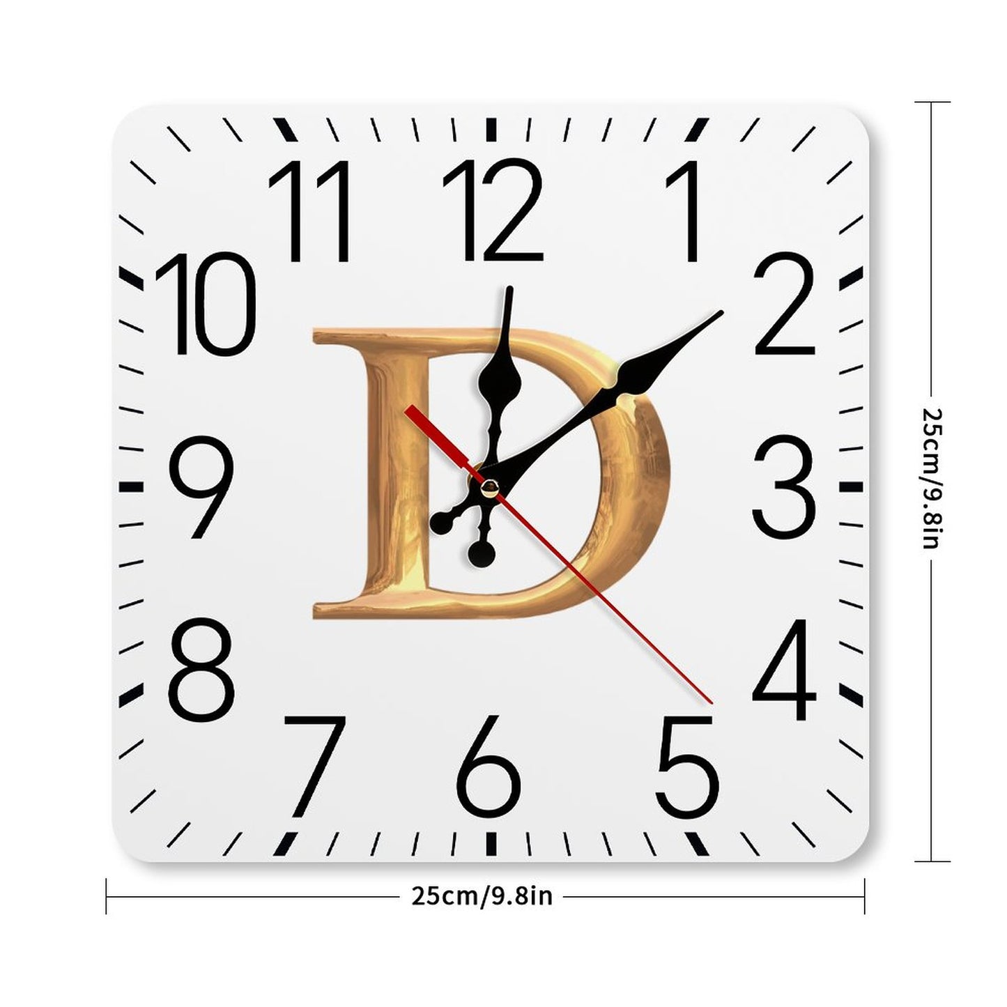 Square Wall Clock-9.8"x9.8"/25x25cm