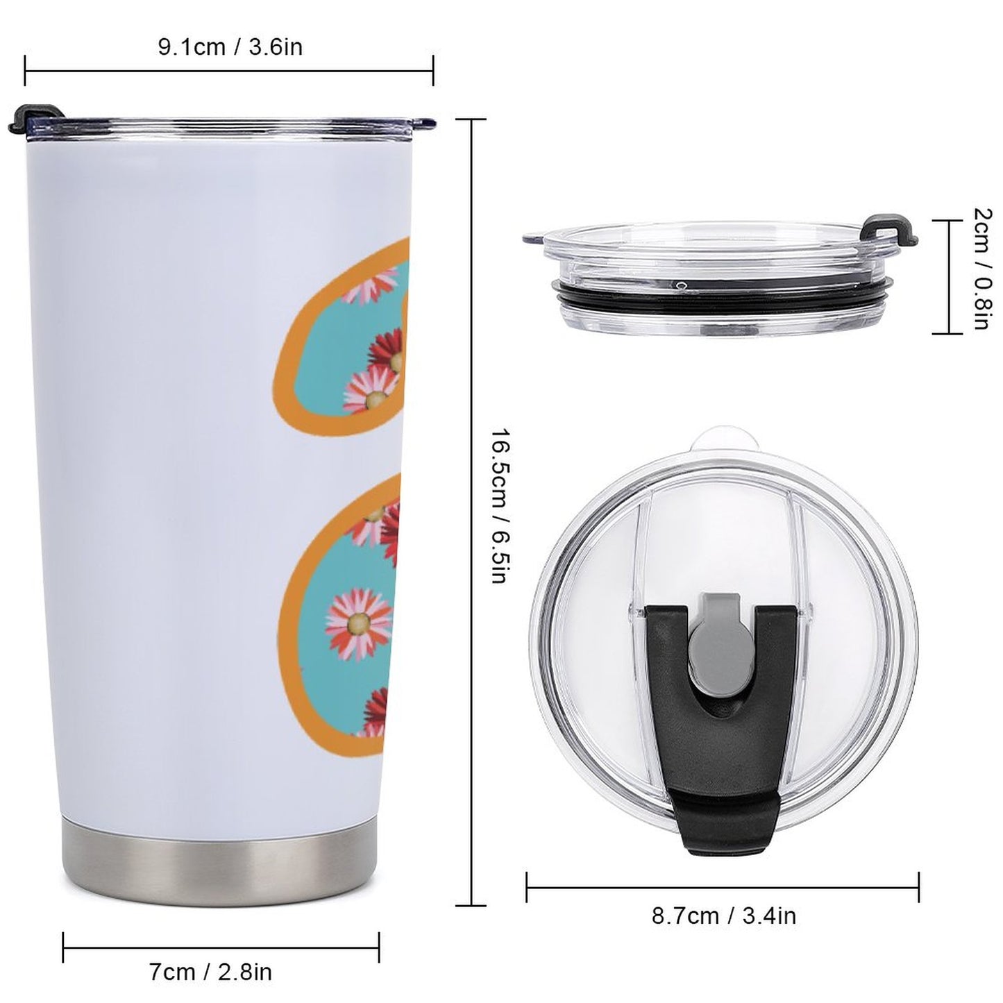 Car Travel Coffee Mug with Lid - Letter A