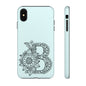 Personalized Tough Phone Case- Letter B, Floral Monogram Cell Phone Cover, Custom Protective Case, Unique Gift, Birthday, Graduation