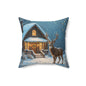 Cozy Winter Decor Pillow, Holiday Home Accent, Reindeer Design Cushion, Festive Throw Pillow, Christmas Gift Idea
