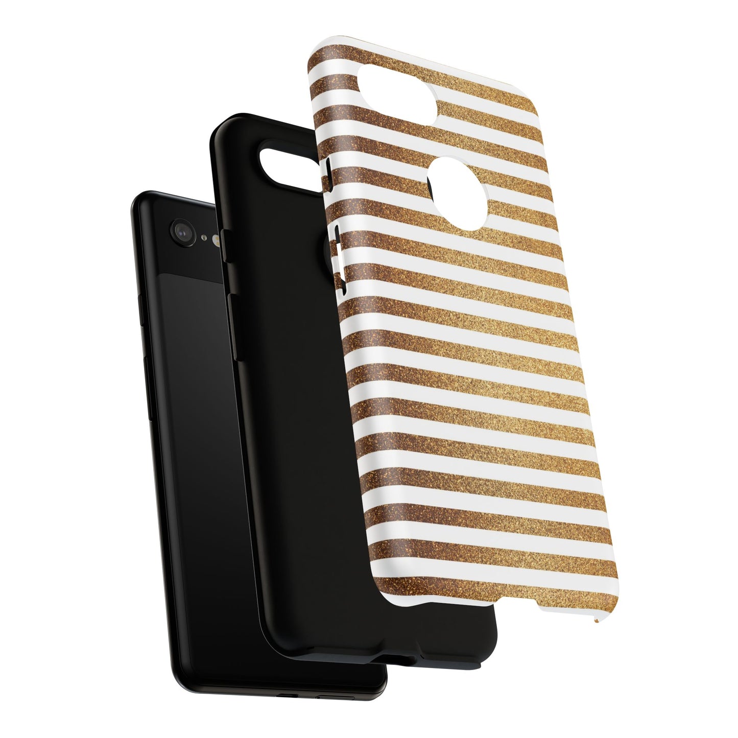 Glamorous Gold Striped Phone Case | Tough Cases, Stylish Phone Cover, Chic Accessories, Gift for Her, Fashionable Tech